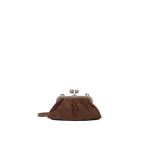 Max Mara Pasticcino Bag Small in Suede, Chocolate | Clutch Bags | Coveti
