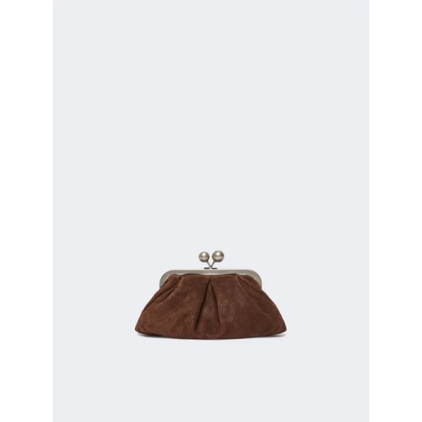 Max Mara Pasticcino Bag Small in Suede, Chocolate | Clutch Bags | Coveti
