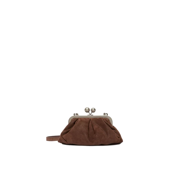 Max Mara Pasticcino Bag Small in Suede, Chocolate | Clutch Bags | Coveti