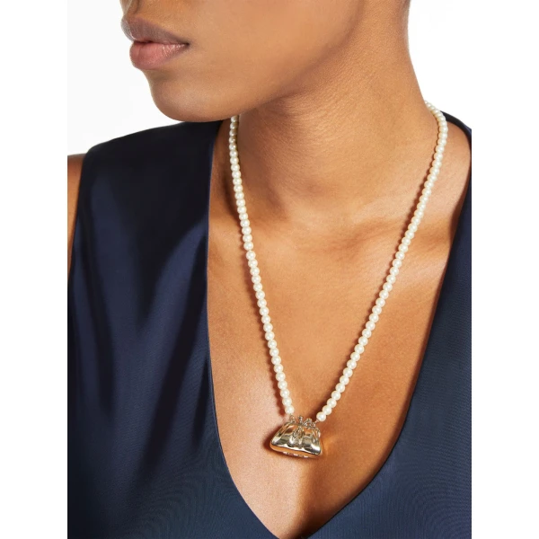 Max Mara Pasticcino Pendant Choker Necklace in Gold | Necklace | Coveti