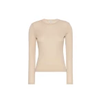 Max Mara Patto Wool and Silk Jersey T-Shirt in Beige | T-shirts | Coveti