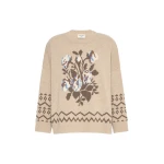 Max Mara Pavidi Wool Jacquard Jumper in Sand | Sweaters | Coveti