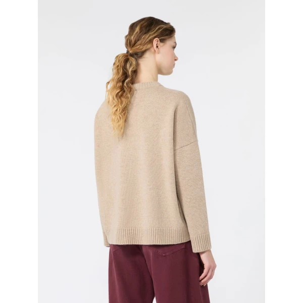 Max Mara Pavidi Wool Jacquard Jumper in Sand Style 2 | Sweaters | Coveti