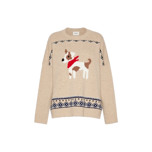 Max Mara Pavidi Wool Jacquard Jumper in Sand Style 2 | Sweaters | Coveti
