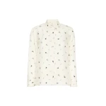 Max Mara Pavido Printed Silk Shirt in Ivory | Shirts | Coveti