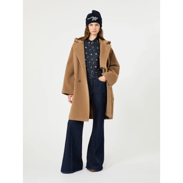Max Mara Pavido Printed Silk Shirt in Navy | Shirts | Coveti