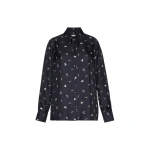 Max Mara Pavido Printed Silk Shirt in Navy | Shirts | Coveti