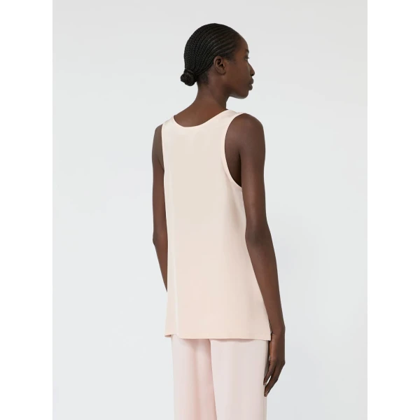 Max Mara Pavido Silk Crepe de Chine Top in Pink | Blouse | Coveti