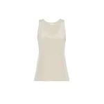 Max Mara Pavido Silk Crepe de Chine Top in Stone Grey | Blouse | Coveti