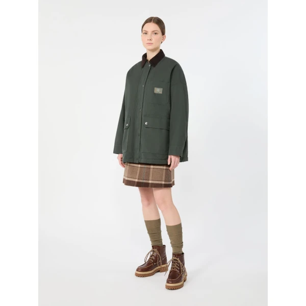 Max Mara Pecora Cotton Canvas Workwear Jacket in Dark Green | Jackets | Coveti