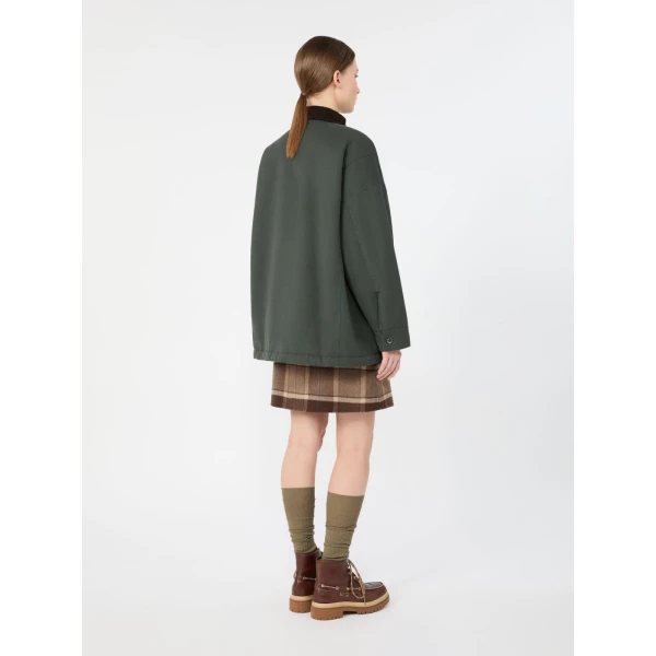 Max Mara Pecora Cotton Canvas Workwear Jacket in Dark Green | Jackets | Coveti