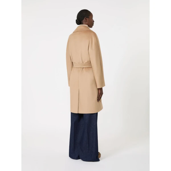 Max Mara Pedale Wool Wrap Coat in Camel | Wool Coat | Coveti