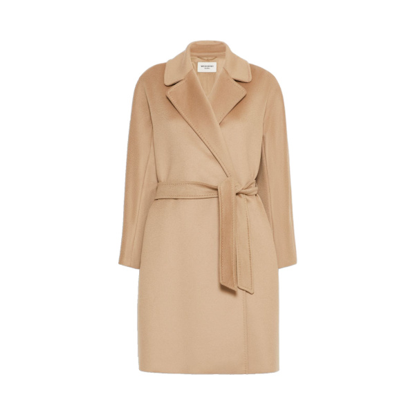 Max Mara Pedale Wool Wrap Coat in Camel | Wool Coat | Coveti