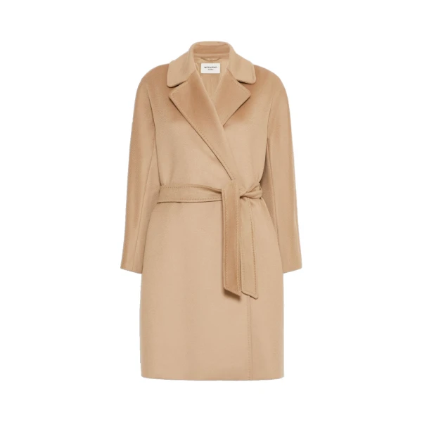 Max Mara Pedale Wool Wrap Coat in Camel | Wool Coat | Coveti
