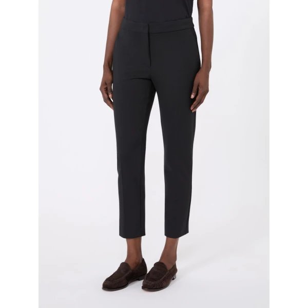 Max Mara Pegno Viscose Jersey Trousers in Black | Tailored pants | Coveti