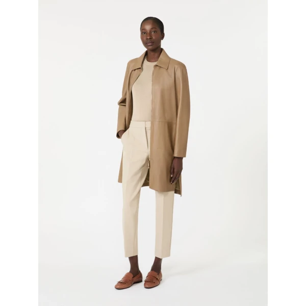 Max Mara Pegno Viscose Jersey Trousers in Stone Grey | Tailored pants | Coveti