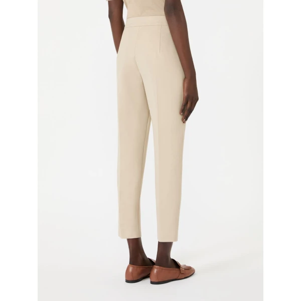 Max Mara Pegno Viscose Jersey Trousers in Stone Grey | Tailored pants | Coveti