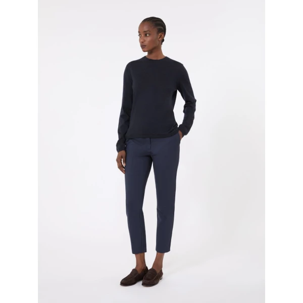 Max Mara Pegno Viscose Jersey Trousers in Ultramarine | Tailored pants | Coveti