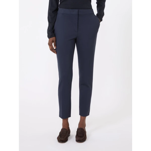 Max Mara Pegno Viscose Jersey Trousers in Ultramarine | Tailored pants | Coveti