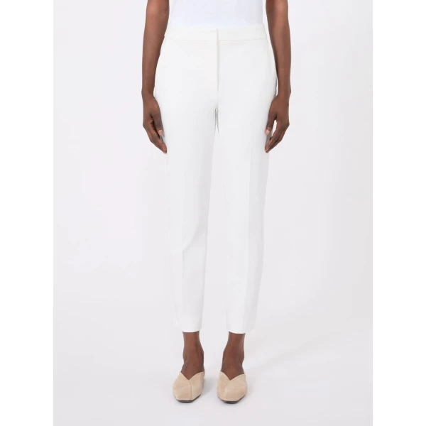 Max Mara Pegno Viscose Jersey Trousers in White | Tailored pants | Coveti