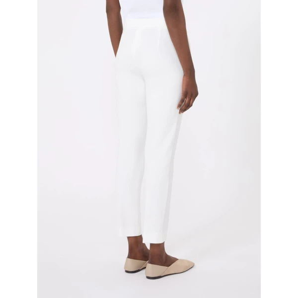 Max Mara Pegno Viscose Jersey Trousers in White | Tailored pants | Coveti