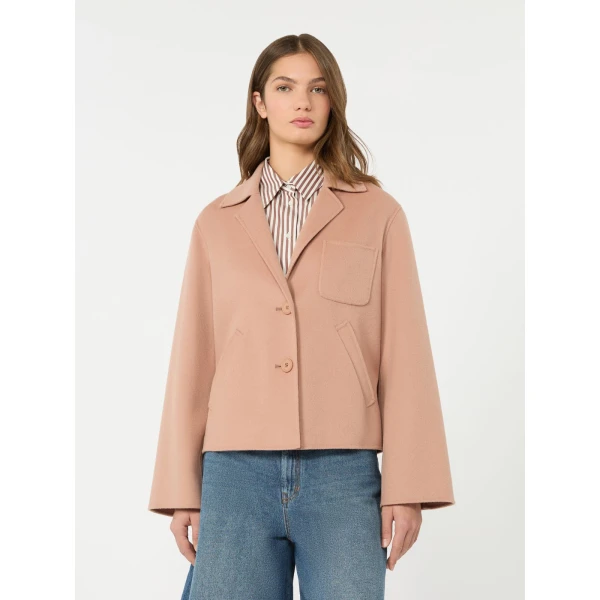 Max Mara Pelota Double Wool Cropped Jacket in Antique Rose | Blazers | Coveti