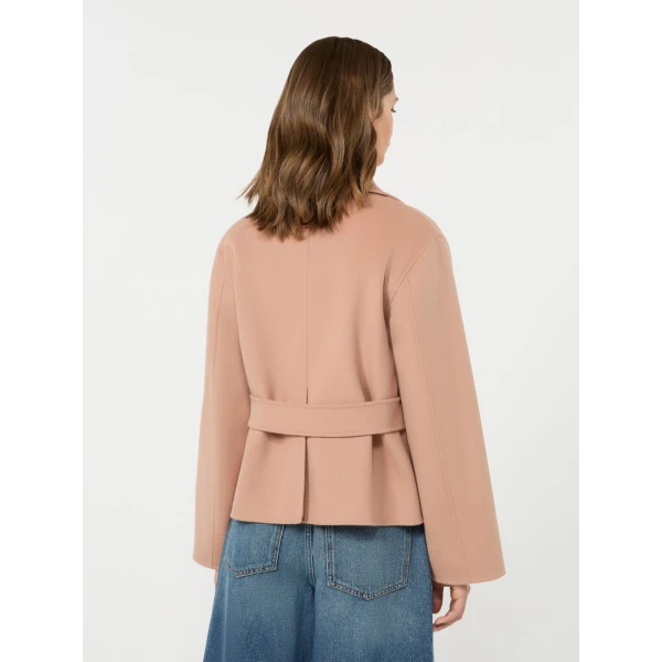 Max Mara Pelota Double Wool Cropped Jacket in Antique Rose | Blazers | Coveti