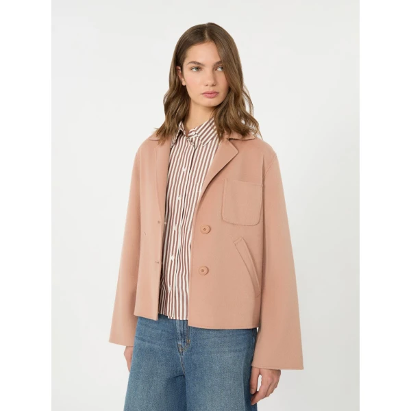 Max Mara Pelota Double Wool Cropped Jacket in Antique Rose | Blazers | Coveti