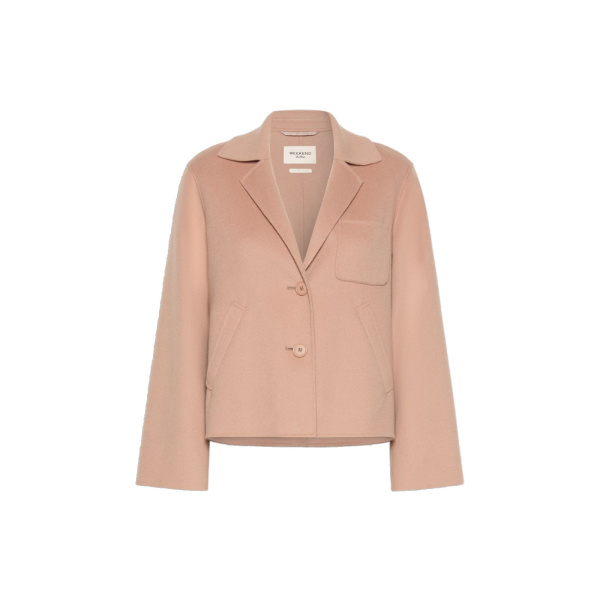Max Mara Pelota Double Wool Cropped Jacket in Antique Rose | Blazers | Coveti