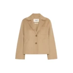Max Mara Pelota Double Wool Cropped Jacket in Camel | Blazers | Coveti