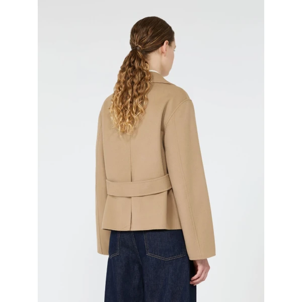 Max Mara Pelota Double Wool Cropped Jacket in Camel | Blazers | Coveti