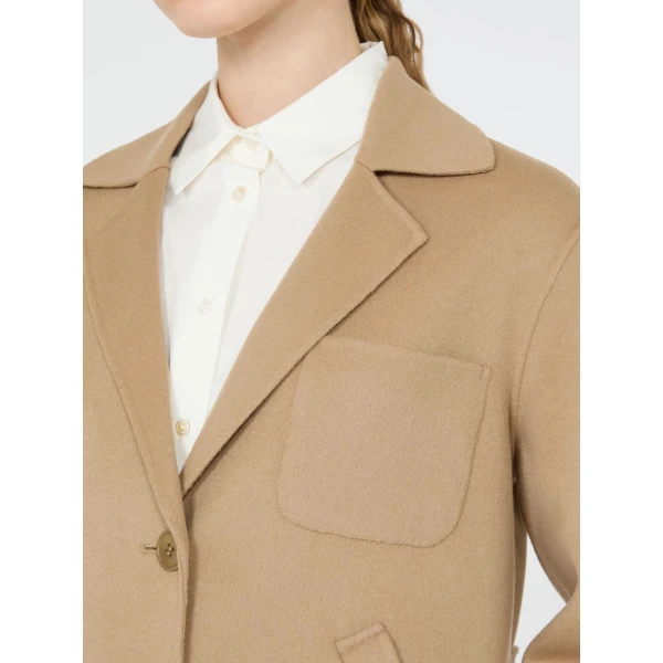 Max Mara Pelota Double Wool Cropped Jacket in Camel | Blazers | Coveti