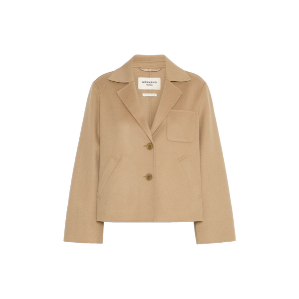 Max Mara Pelota Double Wool Cropped Jacket in Camel | Blazers | Coveti