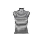 Max Mara Pepato Sleeveless Viscose Crepe Polo-Neck in Black and White | Turtlenecks | Coveti