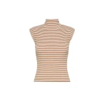 Max Mara Pepato Sleeveless Viscose Crepe Polo-Neck in Caramel | Turtlenecks | Coveti