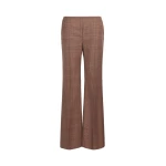 Max Mara Pepato Slim Patterned Wool Grisaille Trousers in Camel | Tailored pants | Coveti