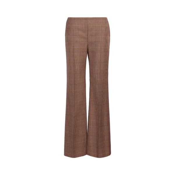Max Mara Pepato Slim Patterned Wool Grisaille Trousers in Camel | Tailored pants | Coveti