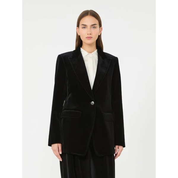 Max Mara Pera Velvet Blazer in Black | Blazers | Coveti