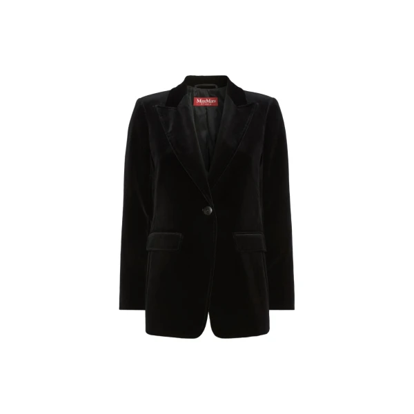 Max Mara Pera Velvet Blazer in Black | Blazers | Coveti