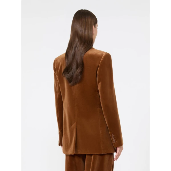Max Mara Pera Velvet Blazer in Tobacco | Blazers | Coveti