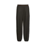 Max Mara Pergola Wool Flannel Trousers in Dark Brown | Wide leg pants | Coveti