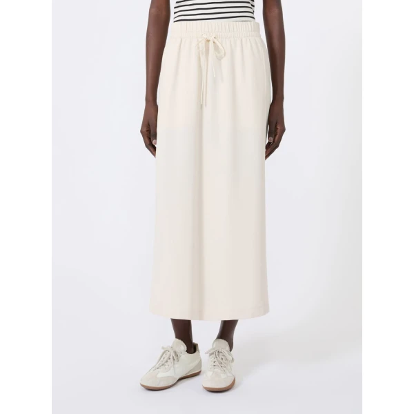 Max Mara Perle Milano Knit Jersey Maxi Skirt in Ivory | Maxi Skirts | Coveti