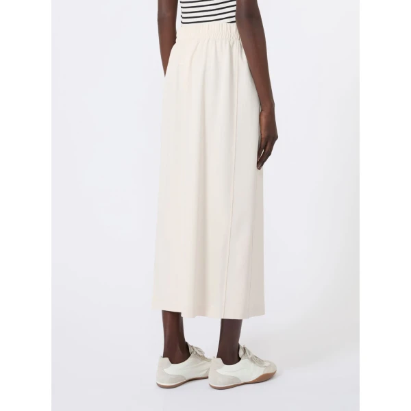 Max Mara Perle Milano Knit Jersey Maxi Skirt in Ivory | Maxi Skirts | Coveti