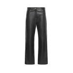 Max Mara Pesca Five-Pocket Nappa Leather Trousers in Black | Tailored pants | Coveti