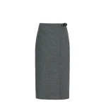 Max Mara Petali Jacquard Jersey Wrap Skirt in Medium Grey | Pencil Skirts | Coveti