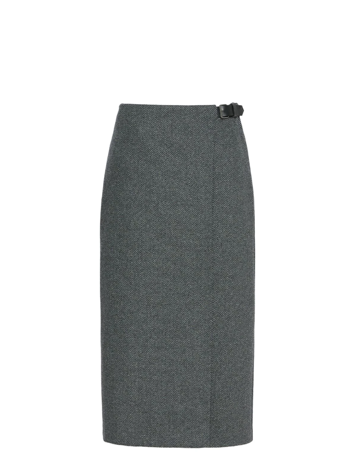 Max Mara Petali Jacquard Jersey Wrap Skirt in Medium Grey Max Mara Petali Jacquard Jersey Wrap Skirt in Medium Grey | Pencil Skirts | Coveti