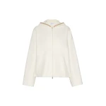 Max Mara Petali Wool and Cashmere Hooded Sweater in White | Sweaters | Coveti
