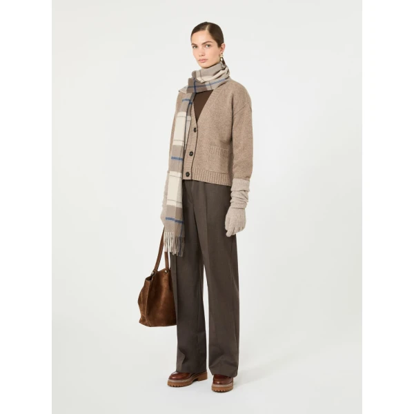 Max Mara Petra Stretch Wool Batavia Trousers in Brown | Tailored pants | Coveti