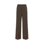 Max Mara Petra Stretch Wool Batavia Trousers in Brown | Tailored pants | Coveti