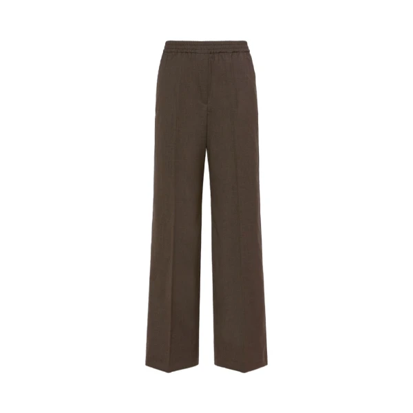 Max Mara Petra Stretch Wool Batavia Trousers in Brown | Tailored pants | Coveti